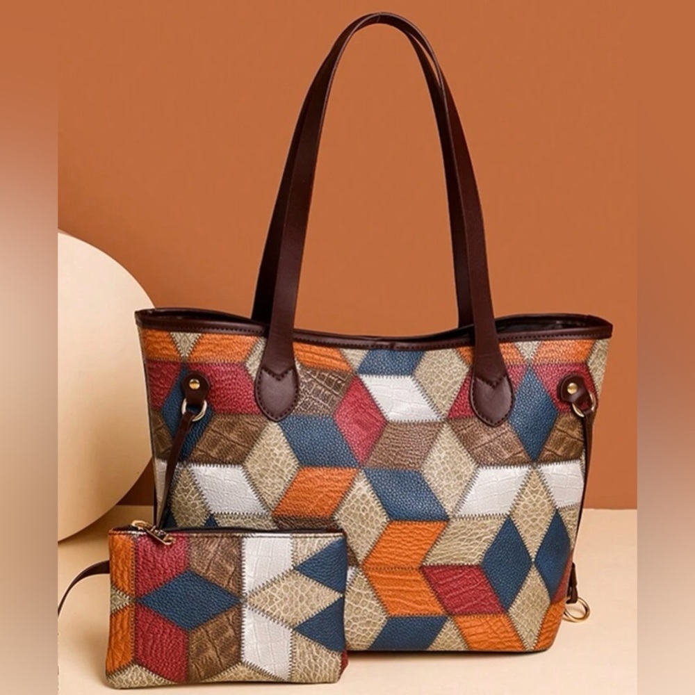 Fashionable Vintage Women's Shoulder Bag 2 piece set , Lightweight And Versatile